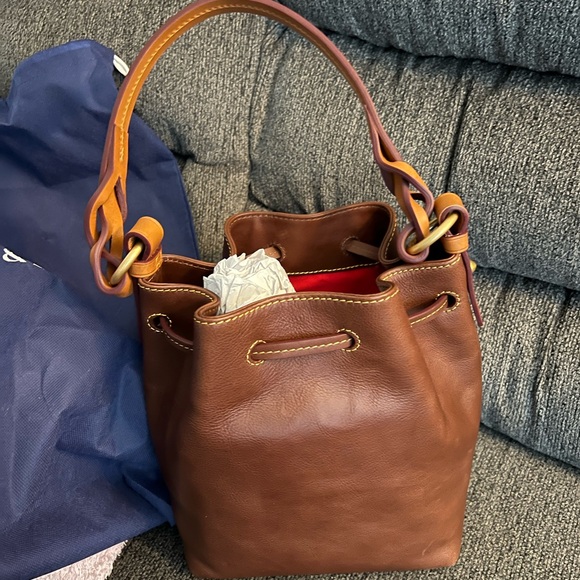 Dooney & Bourke Brown Leather Shoulder Bag - Picture 5 of 6